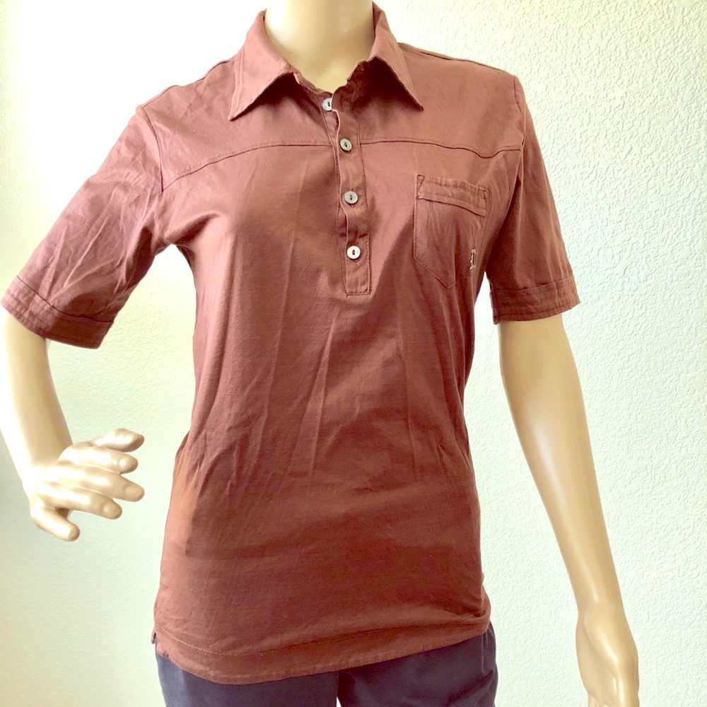 Dondup Italian made polo style unisex silk top